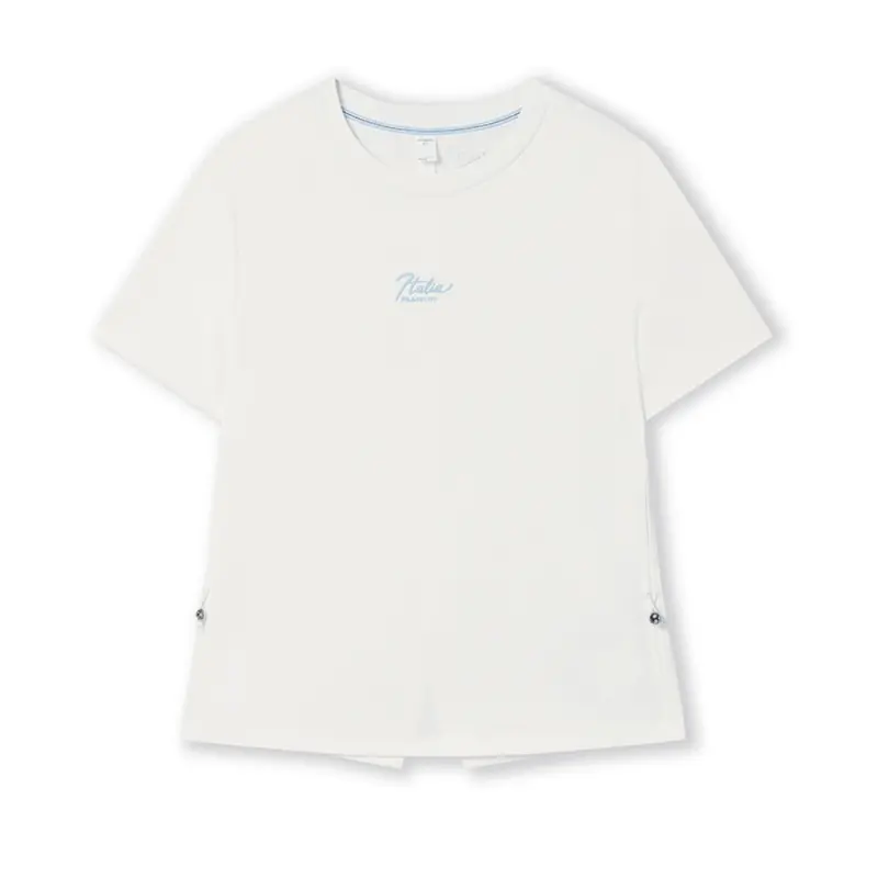 FILA WHITE T Shirts Women's Cloud White WT Crew Neck Moderate Other