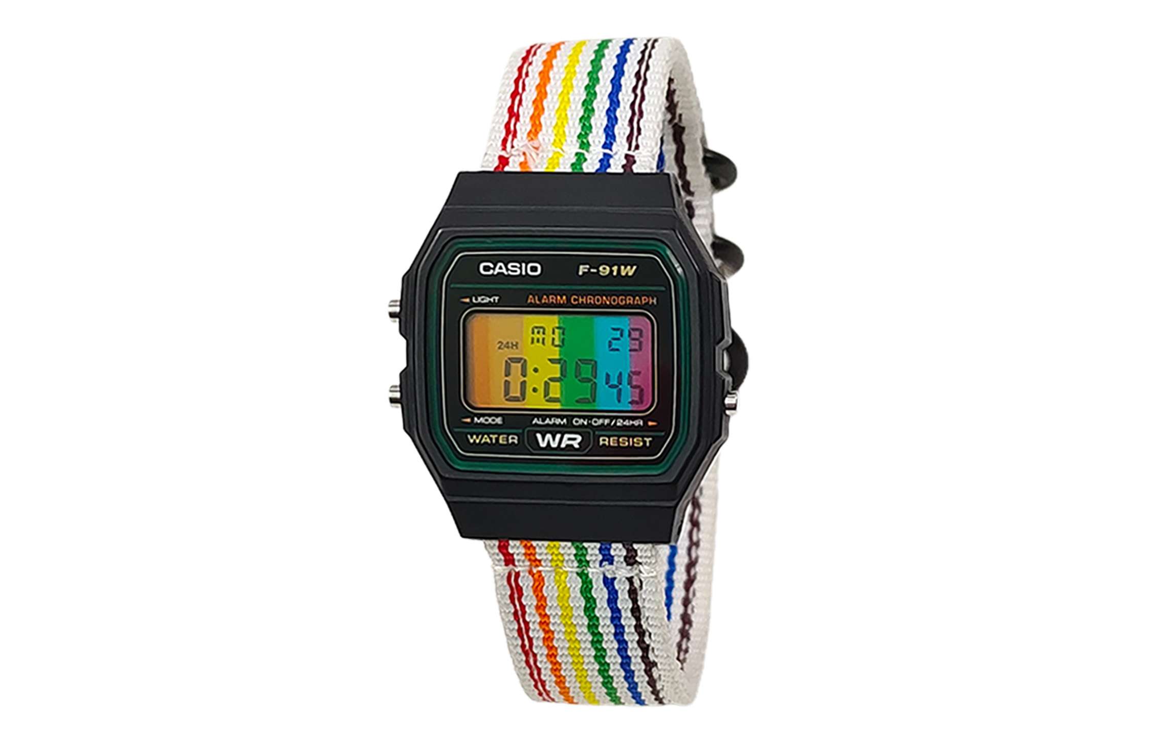 Casio, waterproof modified quartz nylon black watch strap, men's watch, dial, custom-made, 91W, quartz mechanism, Japanese and Korean