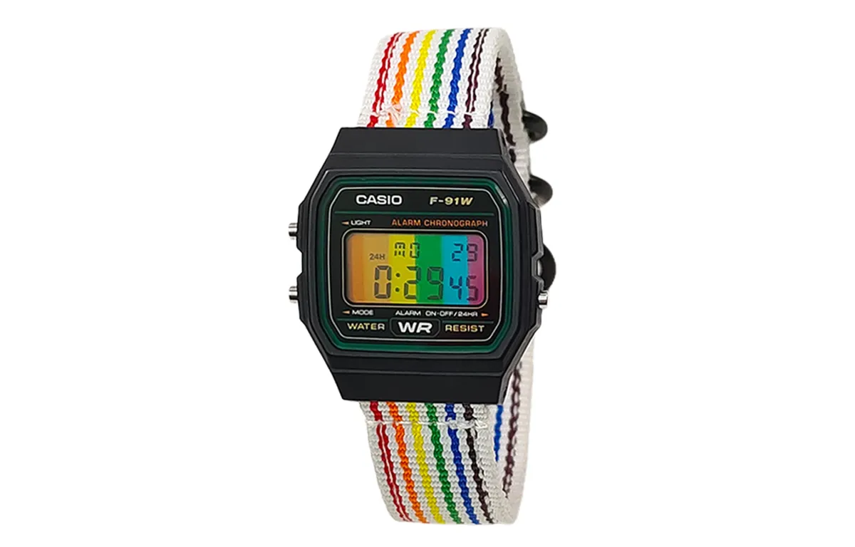 CASIO Custom Collection Quartz Movement Nylon Strap Watch Men's Watches Black Dial