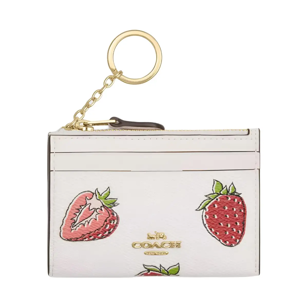 COACH Skinny Id Case Printed Coated Canvas Card Holder Regular Women's White