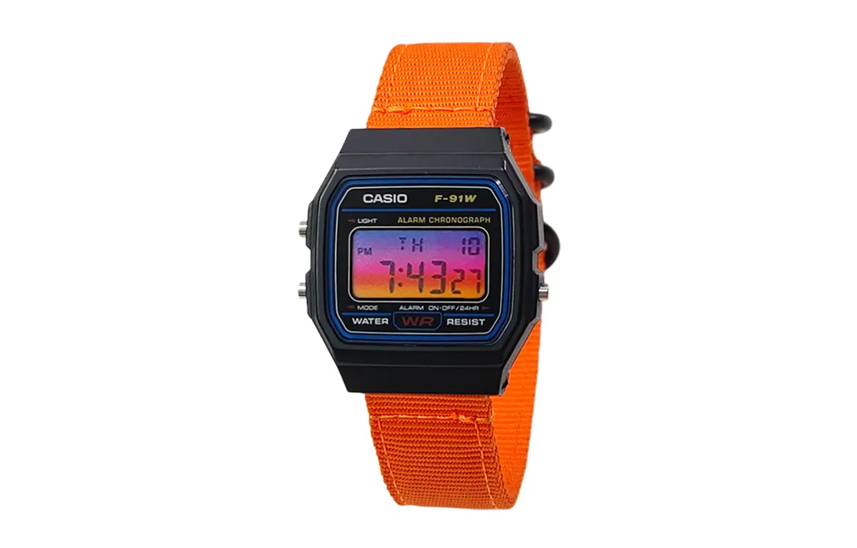 CASIO Custom Collection Quartz Movement Nylon Strap Watch Men's Watches Black Dial