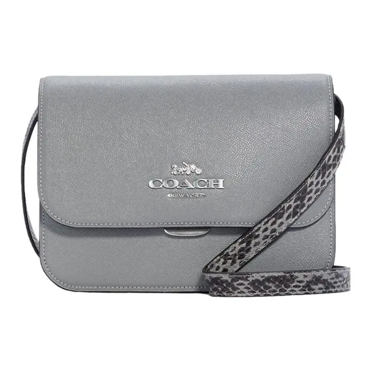 COACH Brynn Leather With Fabric Crossbody Bag, Shoulder Bag Medium Women's Granite