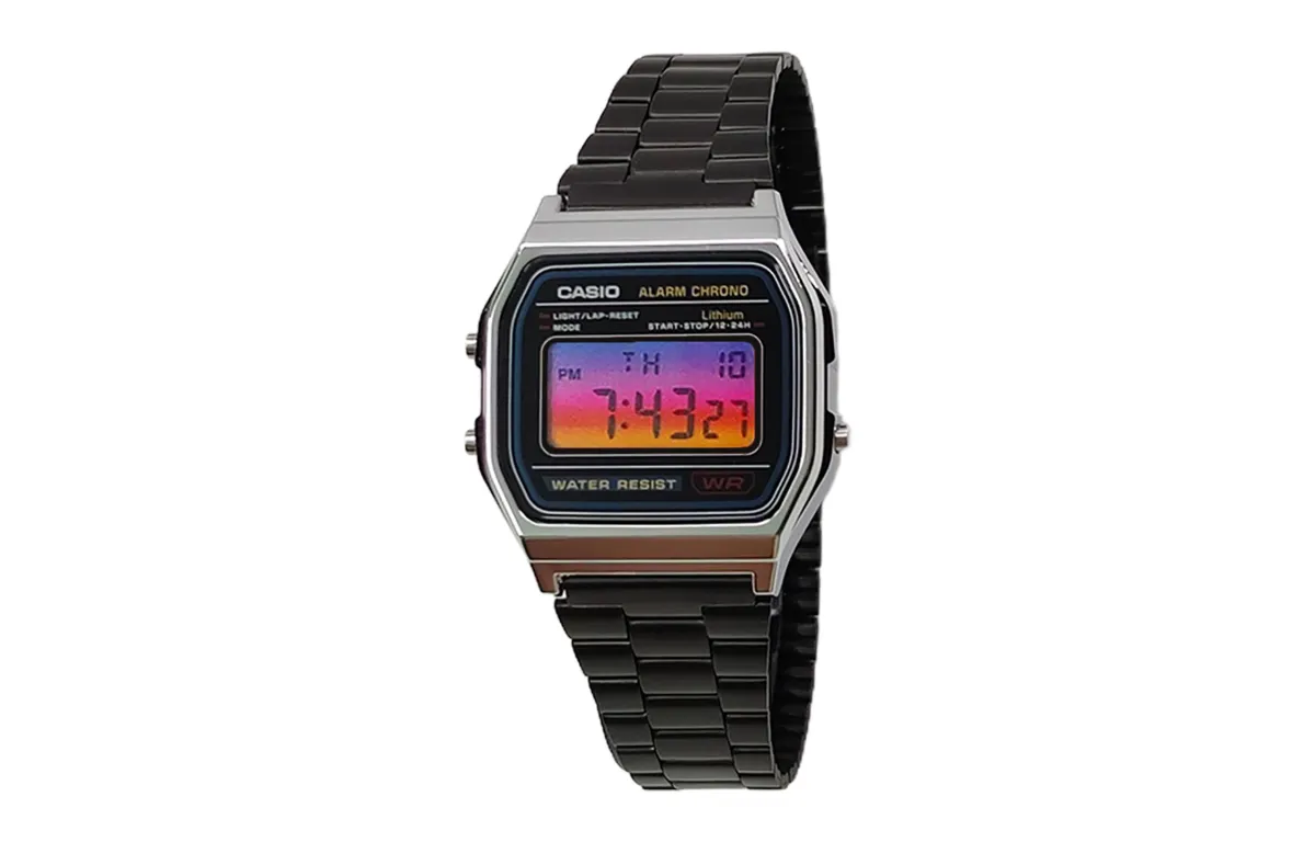 CASIO Custom Collection Quartz Movement Stainless Steel Strap Watch Men's Watches Black Dial
