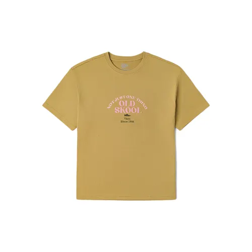 Vans Old Skool T Shirts Unisex Khaki Crew Neck Moderate