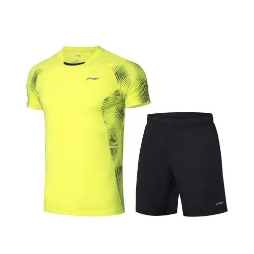 Li Ning Badminton Jersey Set Men's Neon Bright Green/Black