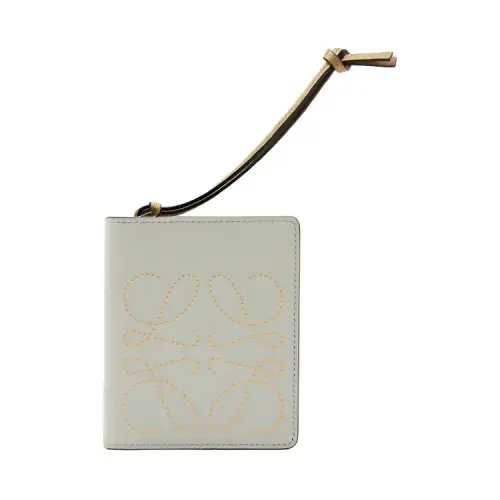 LOEWE Calfskin Wallet Women's Light Green/Dark Gold
