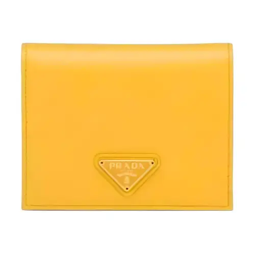 PRADA Leather Wallet Women's Yellow