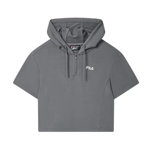 FILA ORIGINALE T Shirts Women's Cloud Trail Gray DY Hooded Moderate Straight Fit