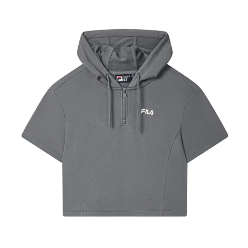 FILA ORIGINALE T Shirts Women's Cloud Trail Gray DY Hooded Moderate Straight Fit