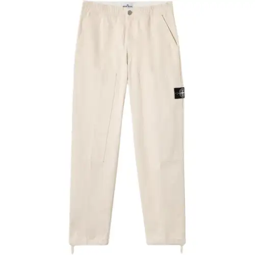 STONE ISLAND Logo Patch Straight Leg Pants