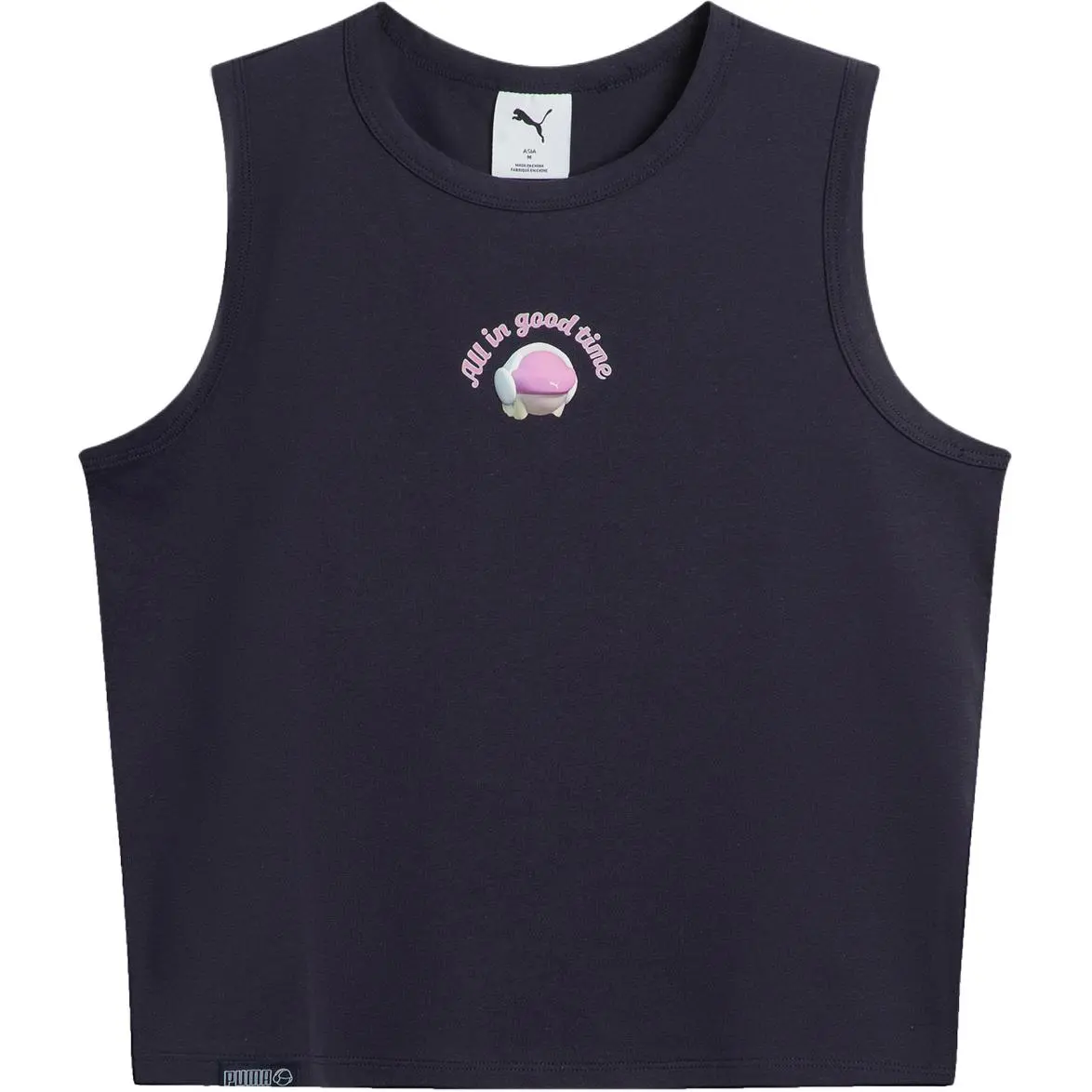 PUMA Tank Tops Women's Black Crew Neck Moderate Other