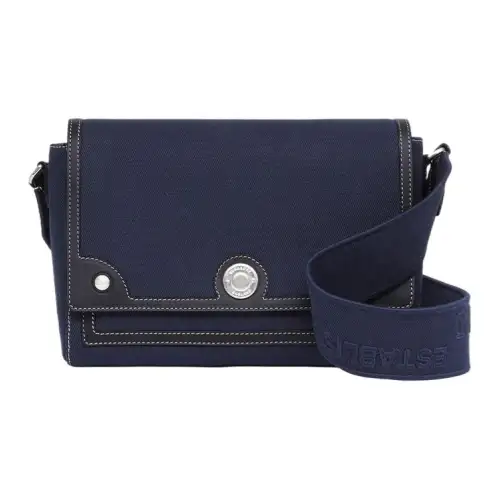 Burberry Note Cow Leather Messenger Bag, Crossbody Bag, Shoulder Bag Unisex Dark Blue