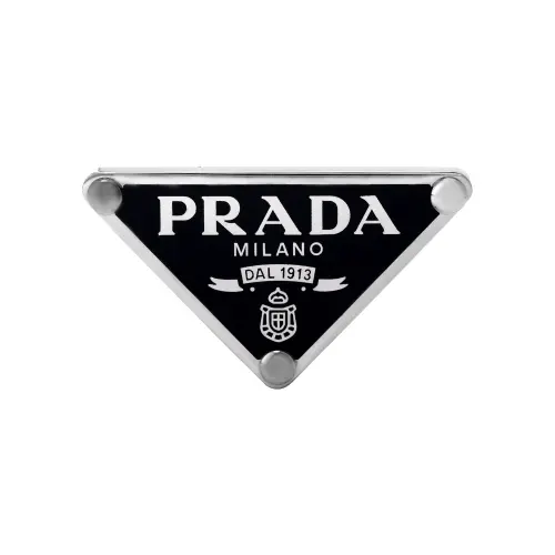 PRADA 925 Sterling Silver Earrings Unisex Black