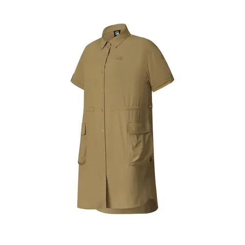 FILA Explorer Shirts Women's Urdu Khaki DK Lapel Moderate Workwear
