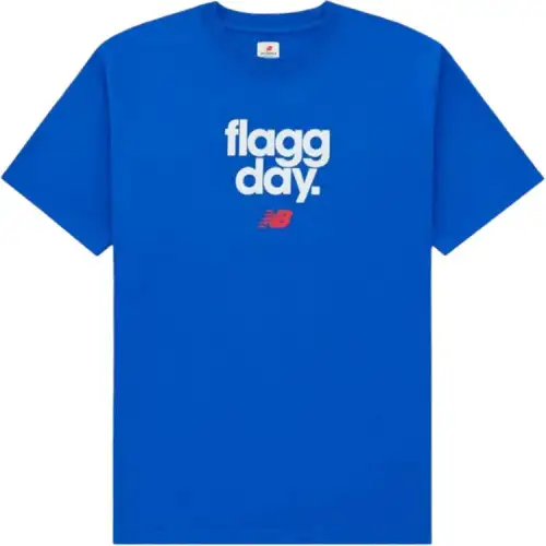 New Balance T Shirts Unisex Blue Crew Neck Moderate Straight Fit