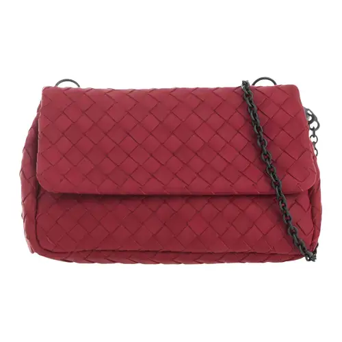 Bottega Veneta Cow Leather Shoulder Bag Women's Red