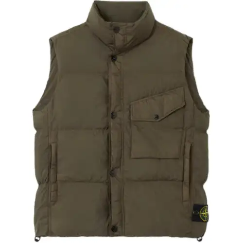 STONE ISLAND Logo Patch High Neck Gilet