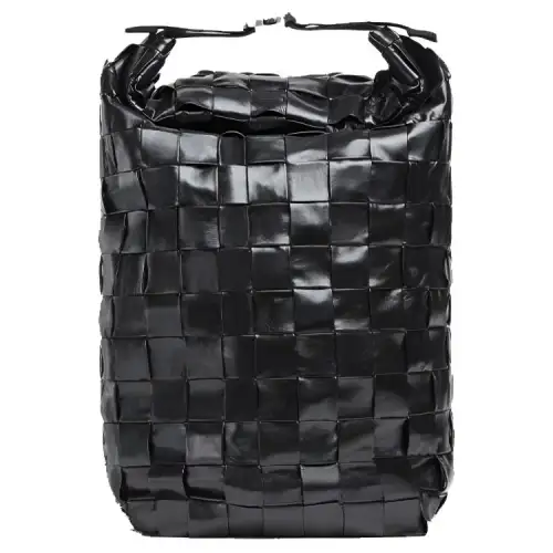 Bottega Veneta Buckle Closure Cow Leather Backpack Men's Black