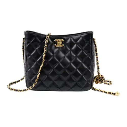 CHANEL Lambskin Shoulder Bag, Crossbody Bag Women's Black
