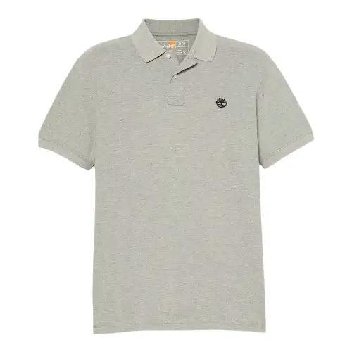 Timberland Polo Shirts Men's Medium Gray Heather Flower Polo Collar Moderate