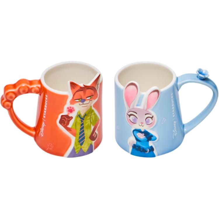 Starbucks Starbucks Mug X Disney/Disney Joint Model Zootopia Nick Judy Ceramic Orange and Blue 335ml