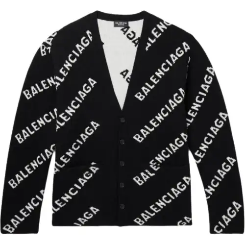 Balenciaga Sweaters Men's Black V Neck Moderate
