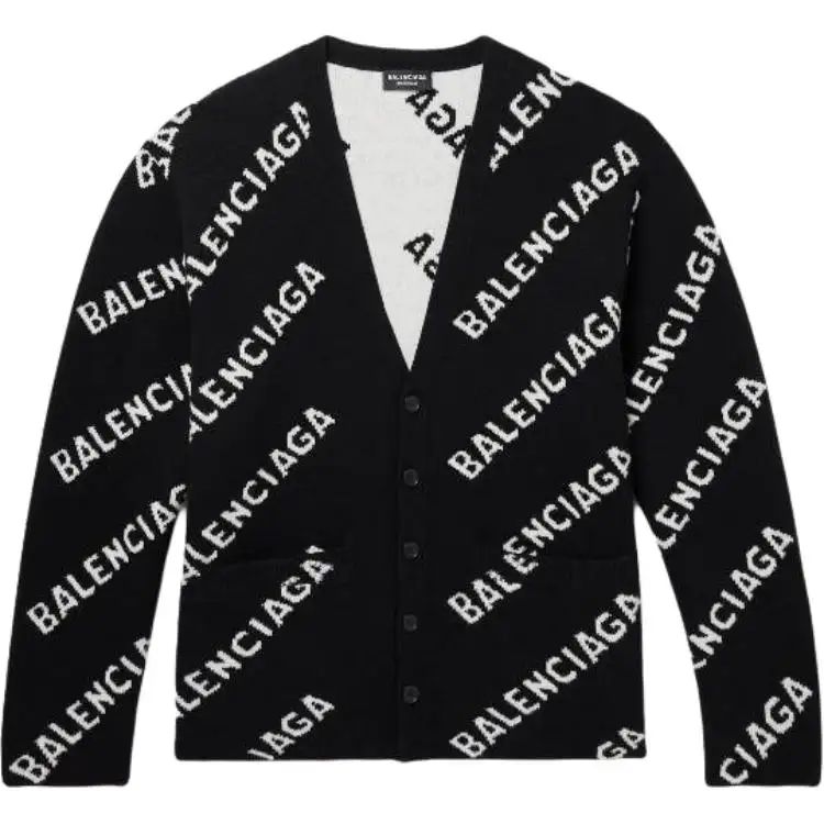 Balenciaga Sweaters Men's Black V Neck Moderate