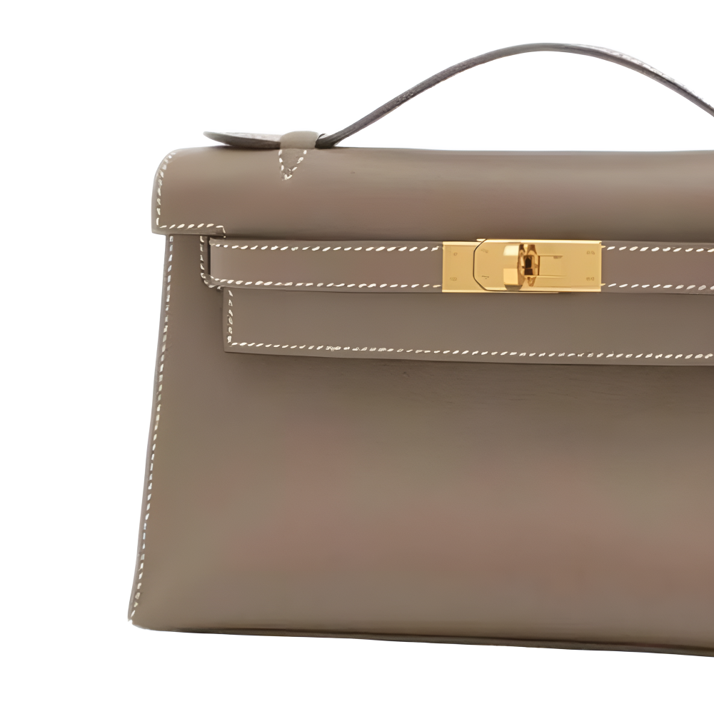 Женская сумка Hermes Mini Kelly 23 Swift 23 18 Etoupe (серо-бежевая / серо-коричневая) — фото 4