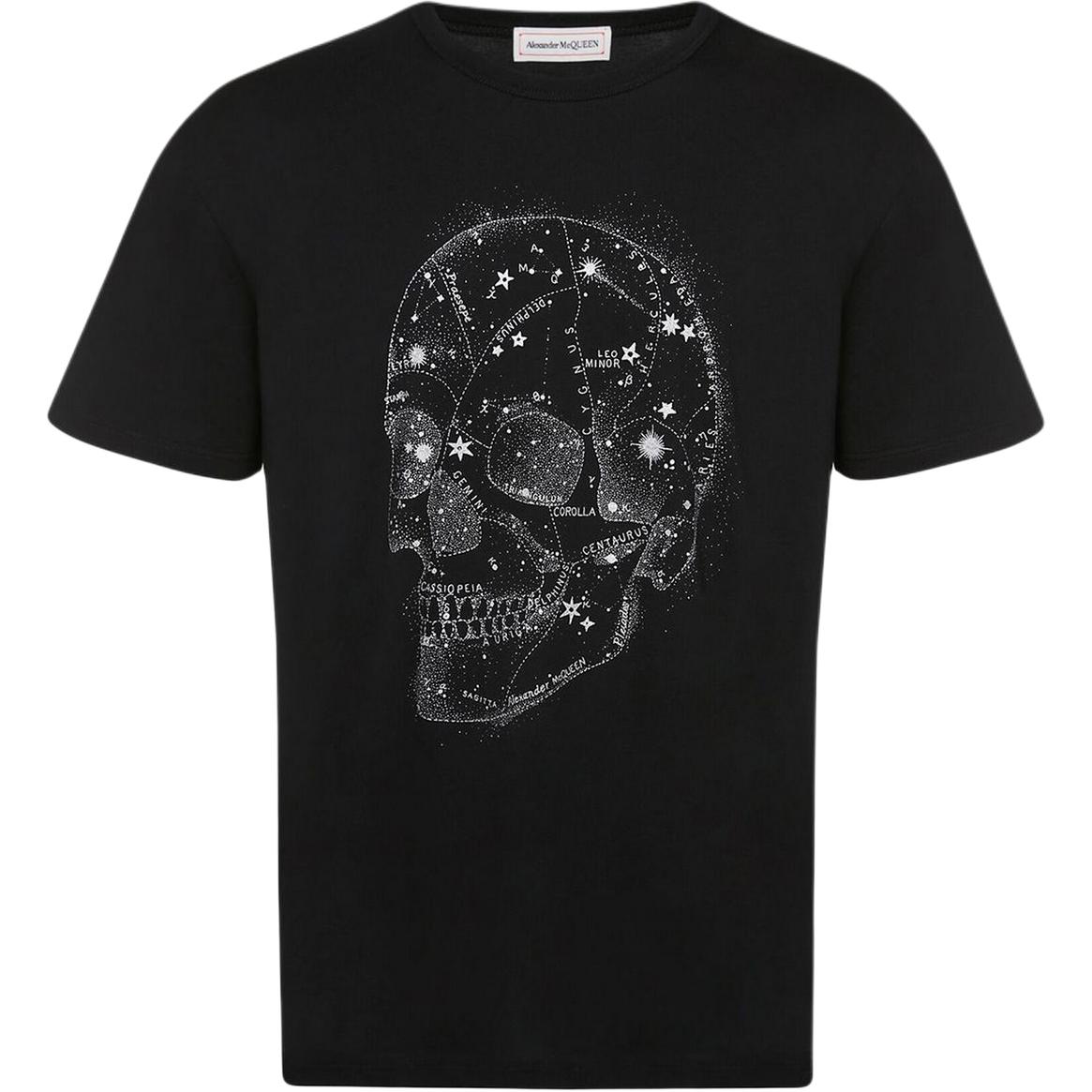 Мужская футболка Alexander McQueen С принтом черепа (черная)
