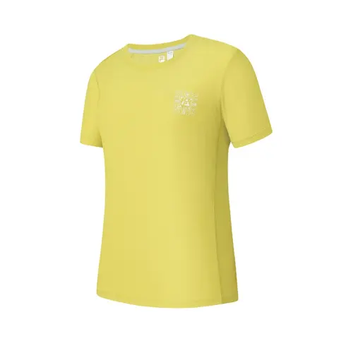 FILA Explorer T Shirts Women's Golden Autumn Yellow YE Crew Neck Moderate Other