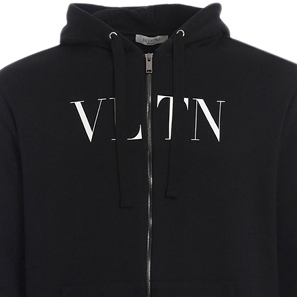 Мужское худи Valentino Zip Sweatshirt (черное) — фото 5