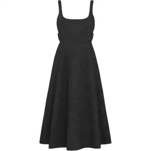 DIOR Slip Dresses Women's Black Moderate Mid Length