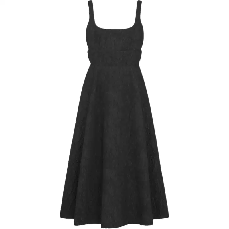 DIOR Slip Dresses Women's Black Moderate Mid Length