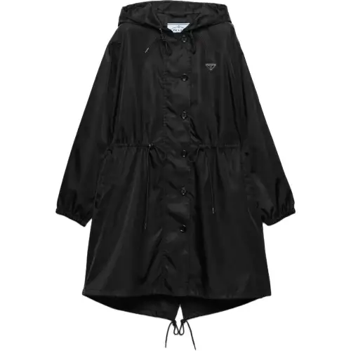 Prada triangle-logo hooded raincoat