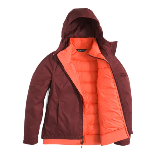 THE NORTH FACE Jackets Women's Red Detachable Hood Moderate Mock Two Piece