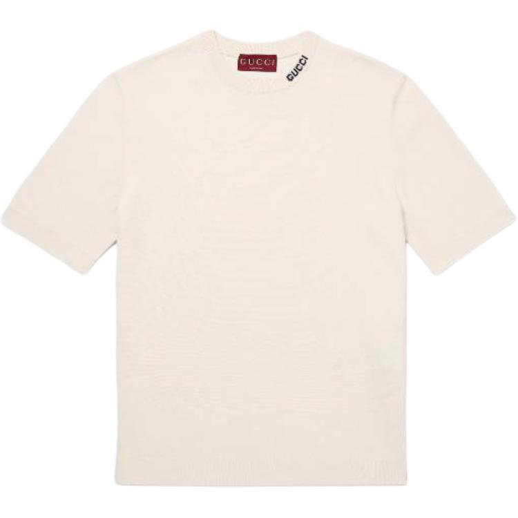 GUCCI Logo Intarsia Knit T Shirt