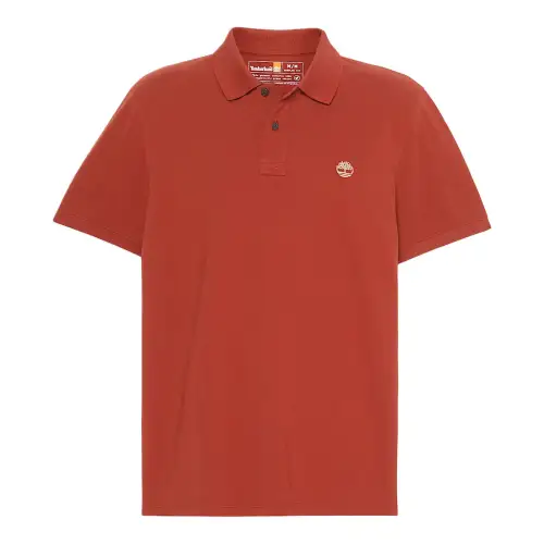 Timberland Polo Shirts Men's Brown Red Polo Collar Moderate