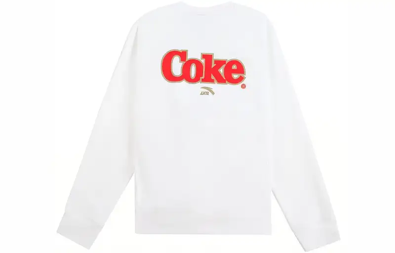 ANTA X Coca Cola Sweatshirts Men's Papyrus White Crew Neck Thickened Regular
