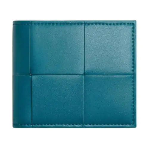 Bottega Veneta Bifold Cow Leather Wallet Men's Wild Duck Green