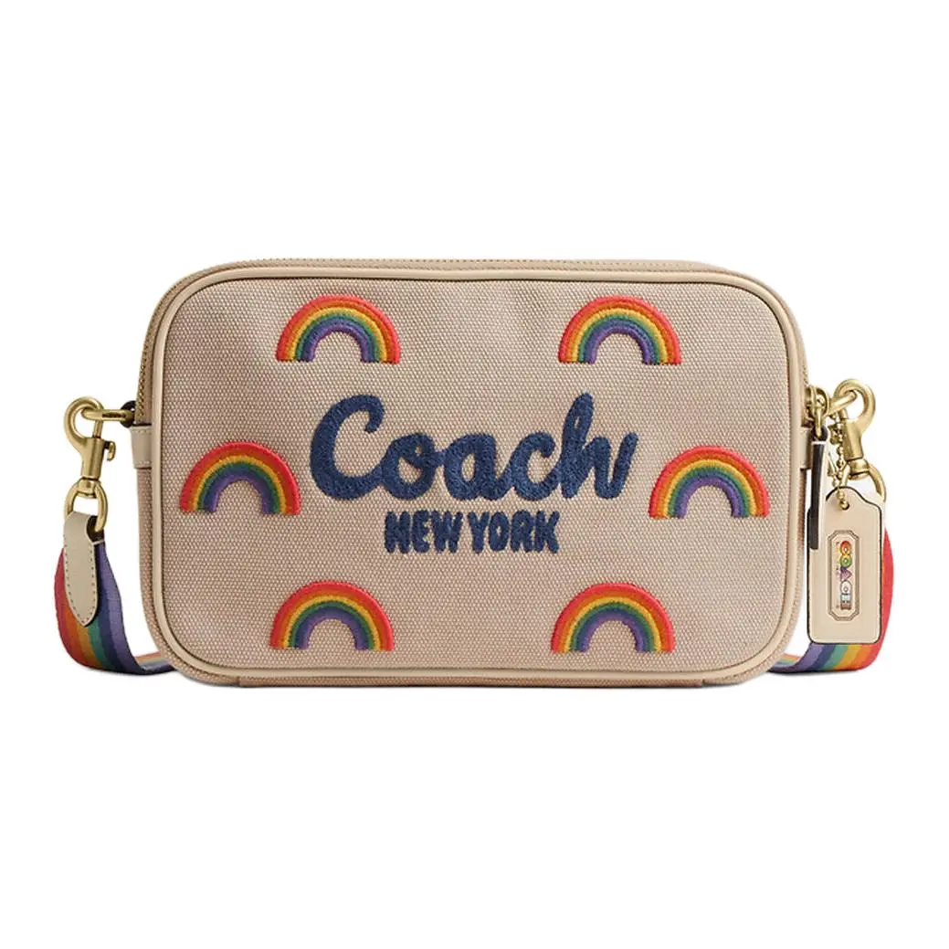 COACH Canvas Crossbody Bags Medium Men's Ivory