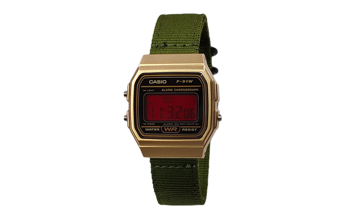 CASIO Custom Collection Quartz Movement Nylon Strap Watch Men's Watches Black Dial