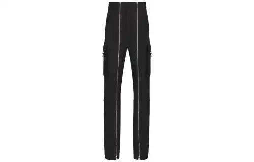 DIOR Casual Pants Men's Black Moderate Straight Fit Pants