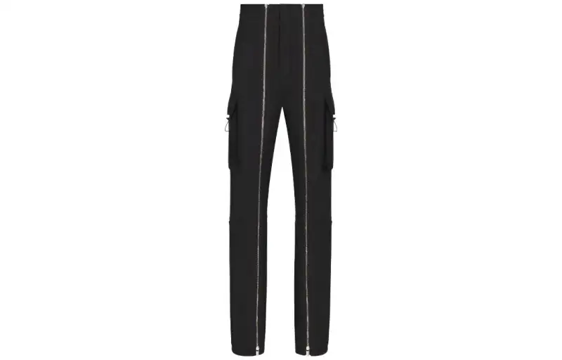 DIOR Casual Pants Men's Black Moderate Straight Fit Pants