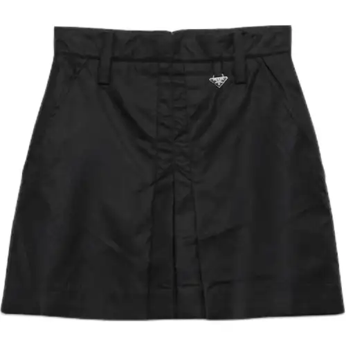 Prada pleated-panel skirt