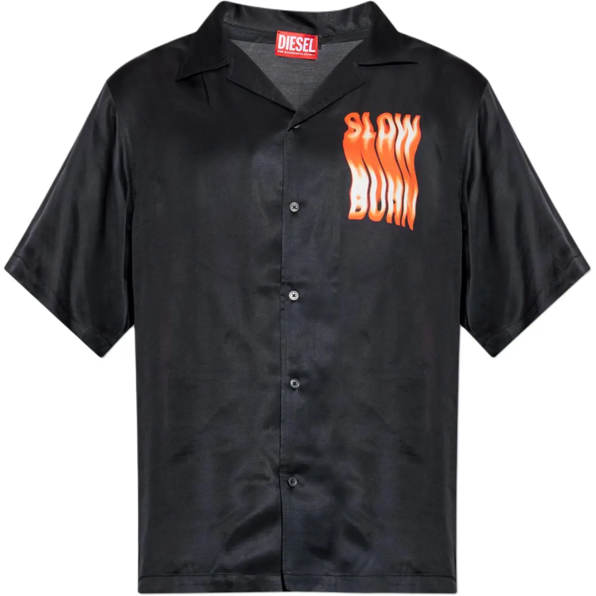 DIESEL Short Sleeved Slogan Print Shirt