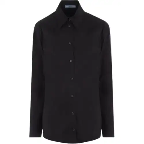 PRADA Shirts Women's Black Pointed Collar Moderate Other