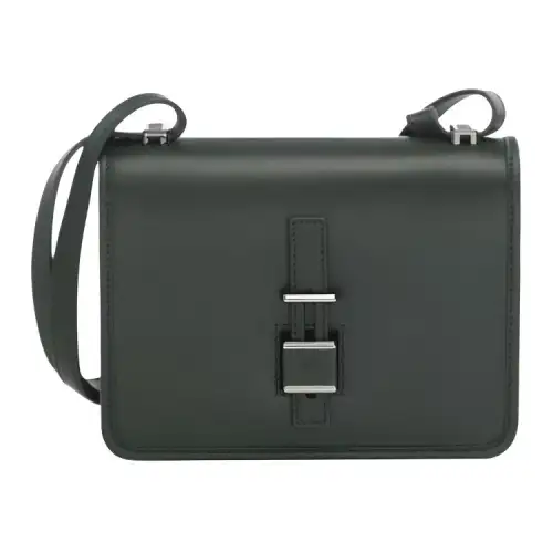 Loro Piana Leather Shoulder Bag, Crossbody Bag Women's Forest Green