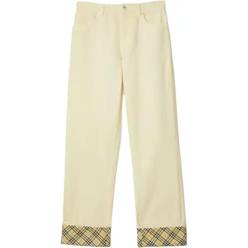 Burberry Checkered Logo Patch Straight-Leg Jeans