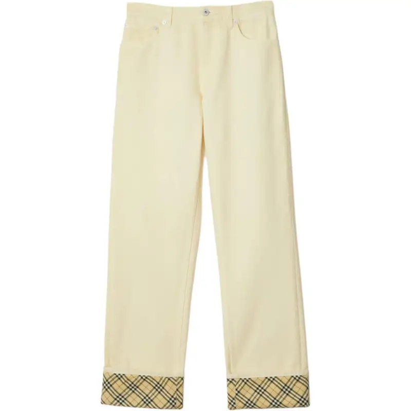 Burberry Checkered Logo Patch Straight-Leg Jeans