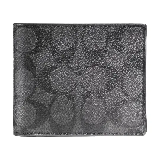 COACH Men 3 IN 1 Wallet Charcoal/Black